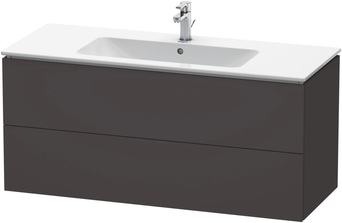 Duravit L-Cube Waschtischunterbau 1220 mm taupe matt mit 2 Schubkästen und Tip-On-Technik