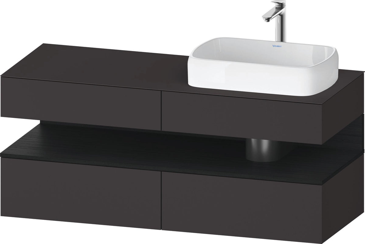 DURAVIT Qatego Konsolenwaschtischunterbau 1400 mm Weiß Matt Eiche Schwarz Matt wandhängend