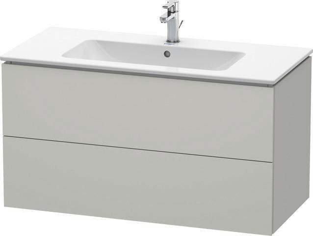 Duravit L-Cube Waschtischunterbau 1020 mm taupe matt – wandhängend, 2 Schubkästen, Tip-On
