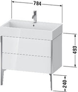 DURAVIT XViu Waschtischunterbau 784 mm mit 2 Auszügen, Ahorn Mitte, Strukturmatte Front