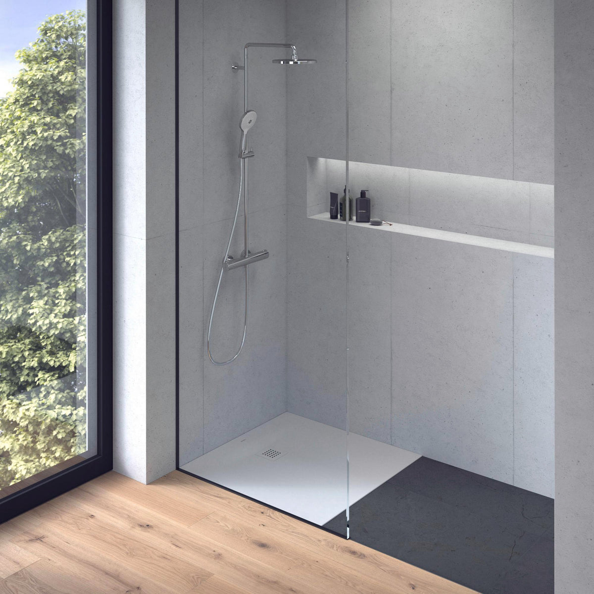 Duravit Duschsystem C.1 mit Brausemischer, Keramikmischsystem, Schwarz Matt