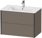 flannel grey seidenmatt / Mitteldichte Faserplatte (MDF) / 2Schubk.,schwarz matt/flan.grey