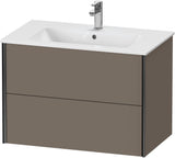 Duravit XViu Waschtischunterbau wandhängend 810 mm, 2 Schubkästen, champagner matt/weiß matt – ohne Griff, mit Tip-On-Technik