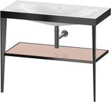 Duravit XViu c-bonded Waschtischset 1000 mm mit Metallkonsole, weiß hochglanz / schwarz matt – inkl. Waschschüssel