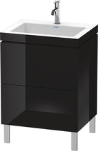 Mitteldichte Faserplatte (MDF) / schwarz hochglanz / mit 1 Hahnloch
