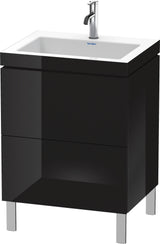DURAVIT L-Cube c-bonded Waschtischset 698x600x480 mm, 2 Auszüge, Schwarz Hochglanz