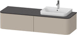 DURAVIT Happy D.2 Konsolenwaschtischunterbau 1600 mm Taupe Supermatt mit 2 Auszügen und Tip-On