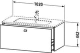 Duravit Brioso Waschtischunterbau 620 mm betongrau matt mit 1 Auszug und Soft-Close