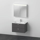 Duravit XBase Möbel-Set 830 mm mit Waschtisch, Waschtischunterbau und Spiegelschrank in Weiß Glänzend