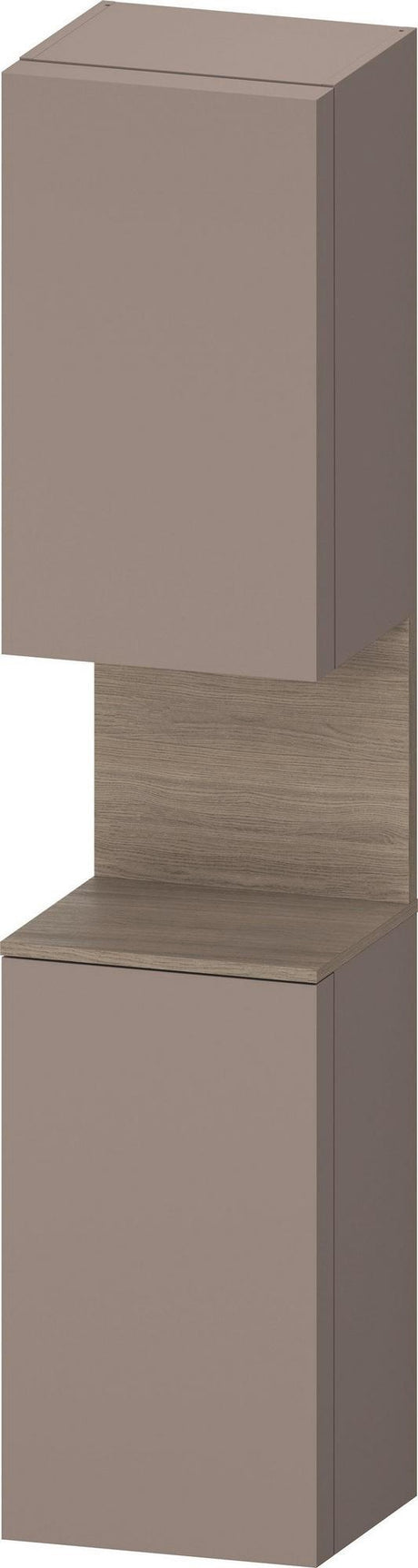 DURAVIT Qatego Hochschrank 400x360x1760 mm Eiche Terra Matt mit 2 Türen und Tip-on Technik