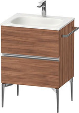 Duravit Sivida Waschtischunterbau 610 mm, bodenstehend, 2 Schubkästen, Weiß Hochglanz