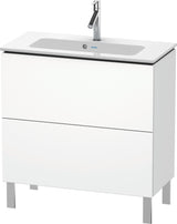 Duravit L-Cube Waschtischunterbau 820 mm, 2 Auszüge, bodenstehend, Weiß Matt