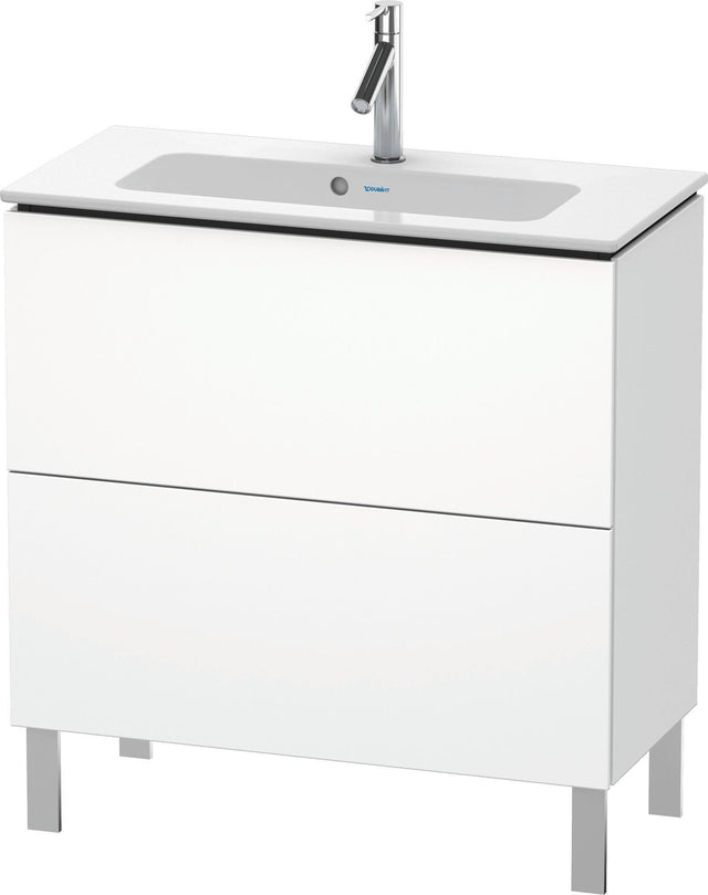 Duravit L-Cube Waschtischunterbau 820 mm, 2 Auszüge, bodenstehend, Weiß Matt