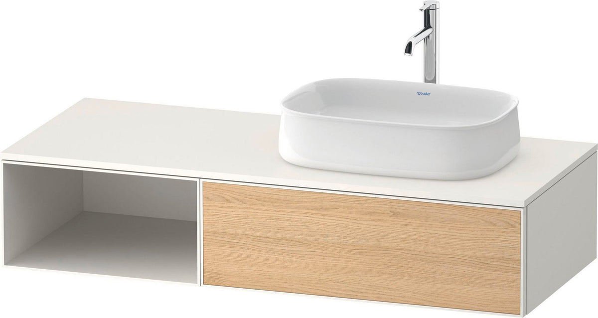 Duravit Zencha Konsolenwaschtischunterbau 1300 mm Eiche Anthrazit mit Auszug