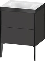 DURAVIT XViu c-bonded Waschtischunterschrank 600 mm, 2 Auszüge, anthrazit, bodenstehend