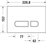 Duravit DuraSystem A1 Betätigungsplatte mechanisch für WC – Dual Flush, Aufgesetzt, Weiß
