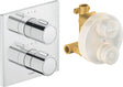 DURAVIT Thermostat Unterputz Set Eckig Chrom – Fertigmontageset mit Thermostatkartusche