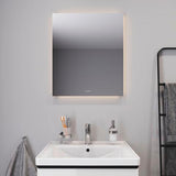 DURAVIT Licht & Spiegel Wandspiegel 600x700mm IP44 mit Beleuchtung und Schalter – matt, inkl. Befestigungsmaterial