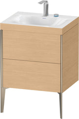 DURAVIT XViu c-bonded Set 480x600x610 mm – 2 Auszüge, champagner matt/Eiche Natur