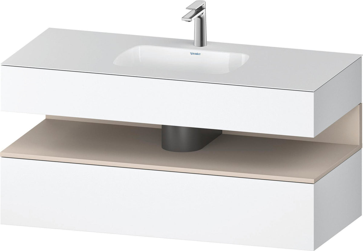 DURAVIT Qatego Studio F. A. Porsche Einbauwaschtisch mit Konsolenwaschtischunterbau 1200 mm Weiß Matt
