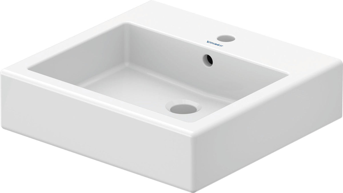 Duravit Waschtisch Vero 500 mm mit Überlauf, Hahnlochbank und WonderGliss in Weiß