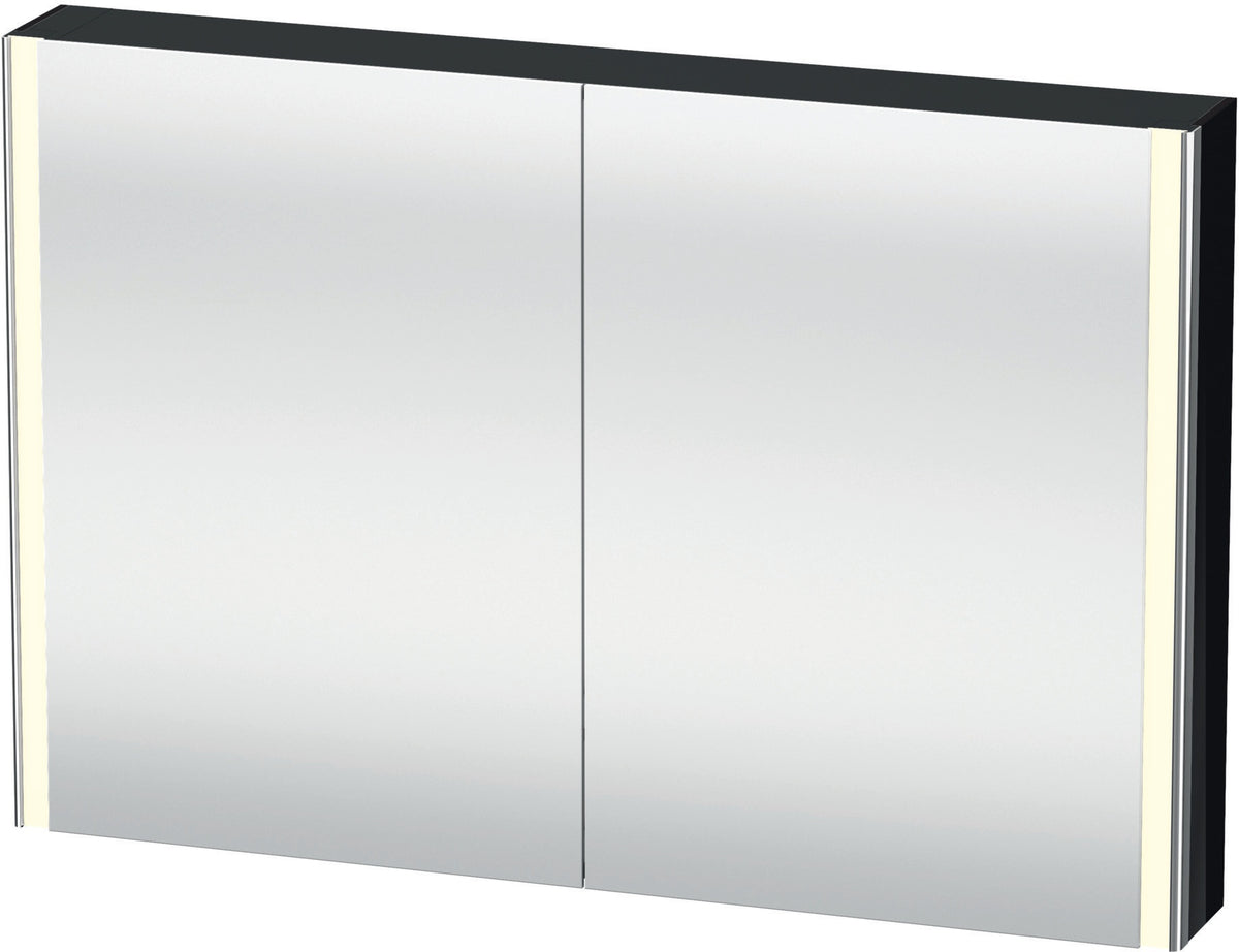 Duravit XSquare Spiegelschrank 800 mm mit LED-Beleuchtung und Soft-Close, Schwarz