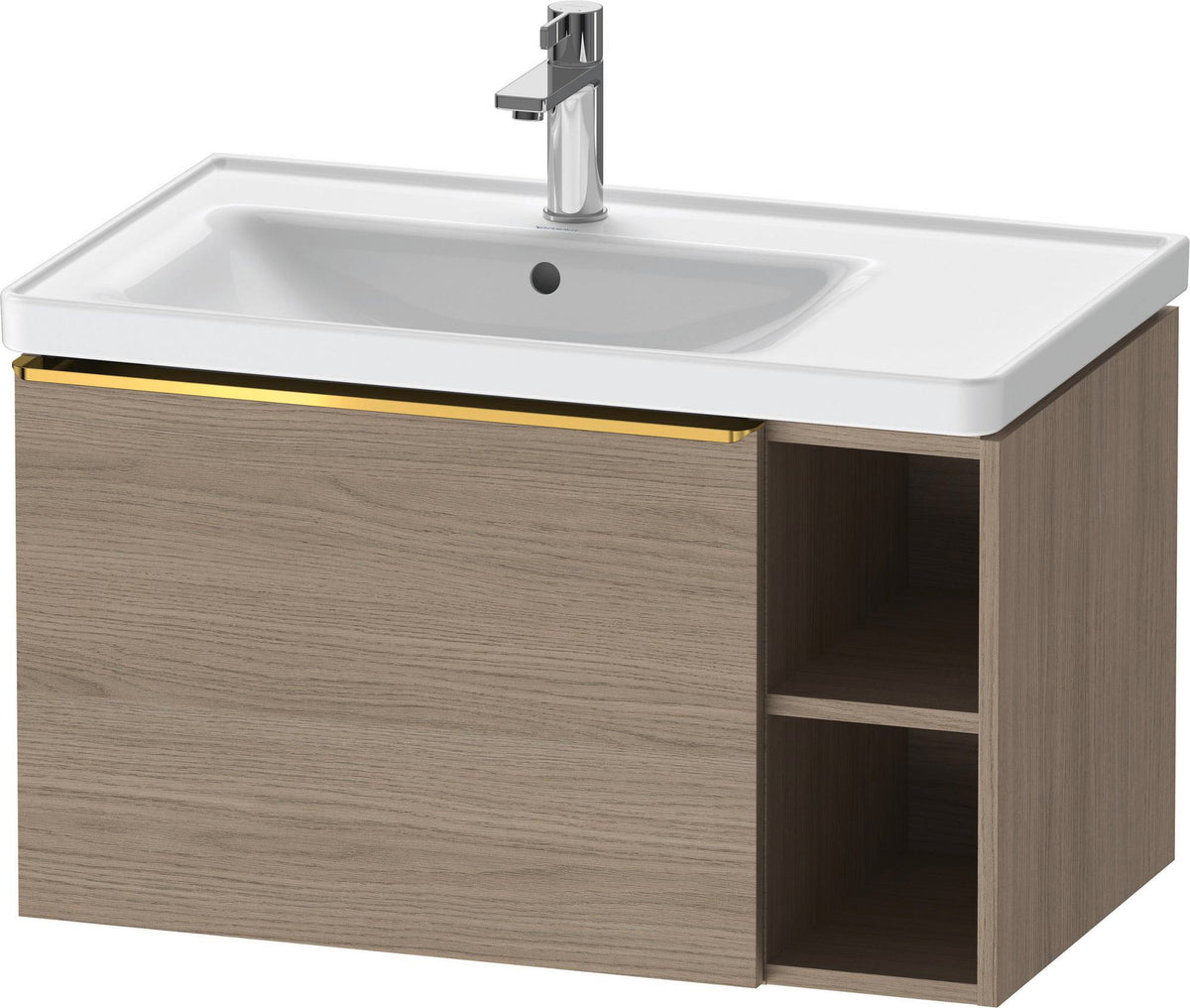 Duravit D-Neo Waschtischunterbau 784 mm Eiche Terra Matt mit Auszug und Soft-Close