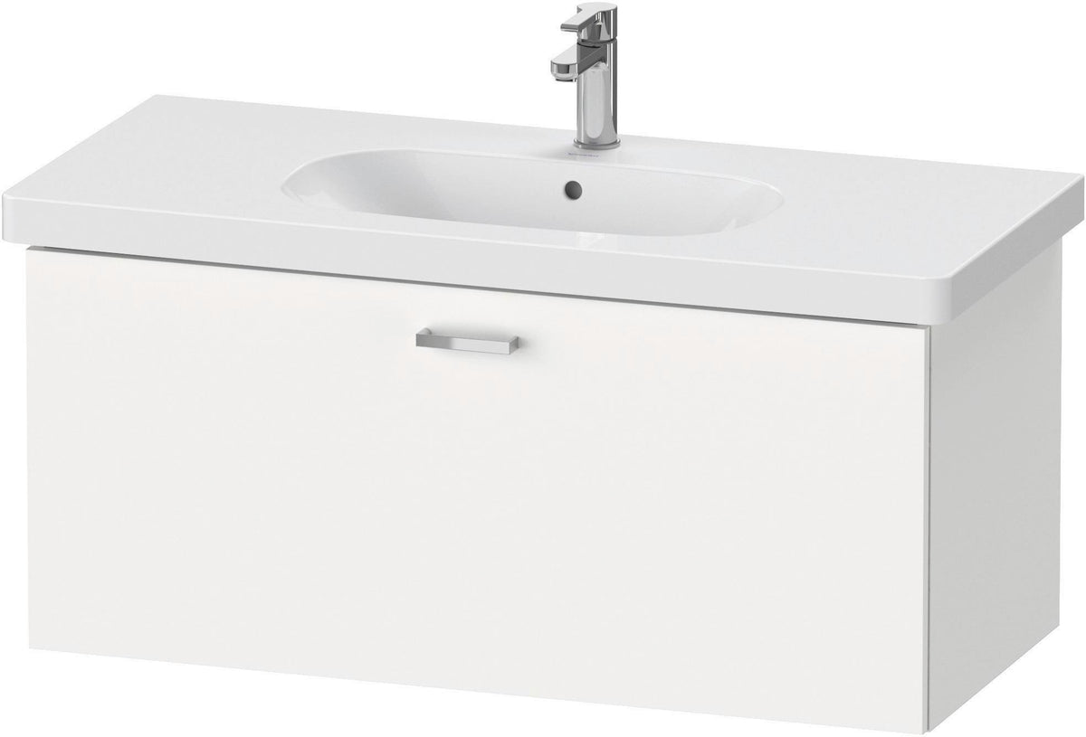 Duravit XBase Waschtischunterbau wandhängend 600 mm, 1 Auszug, weiß matt – montiert