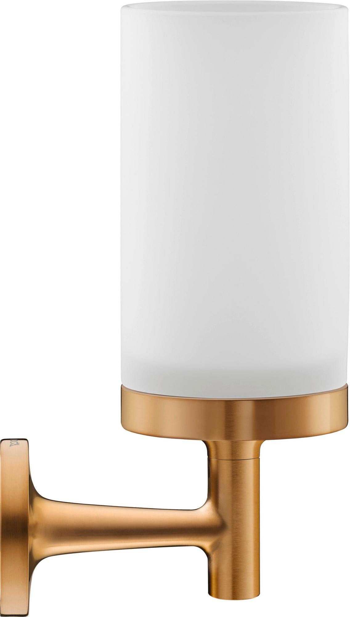 DURAVIT Starck T Zahnputzbecher, Chrom, Akzentfarbe Weiß Matt, 65x98x173 mm, Glas, Messing