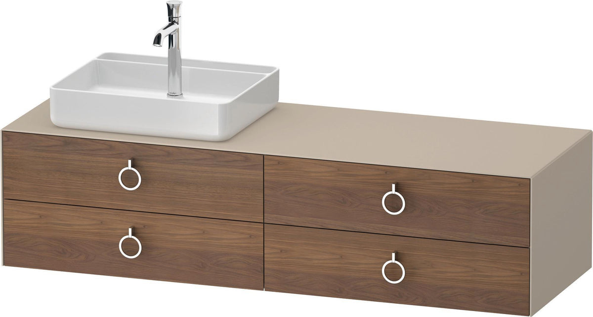 DURAVIT White Tulip Konsolenwaschtischunterbau 1600 mm, 4 Schubkästen, Weiß Seidenmatt, Philippe Starck