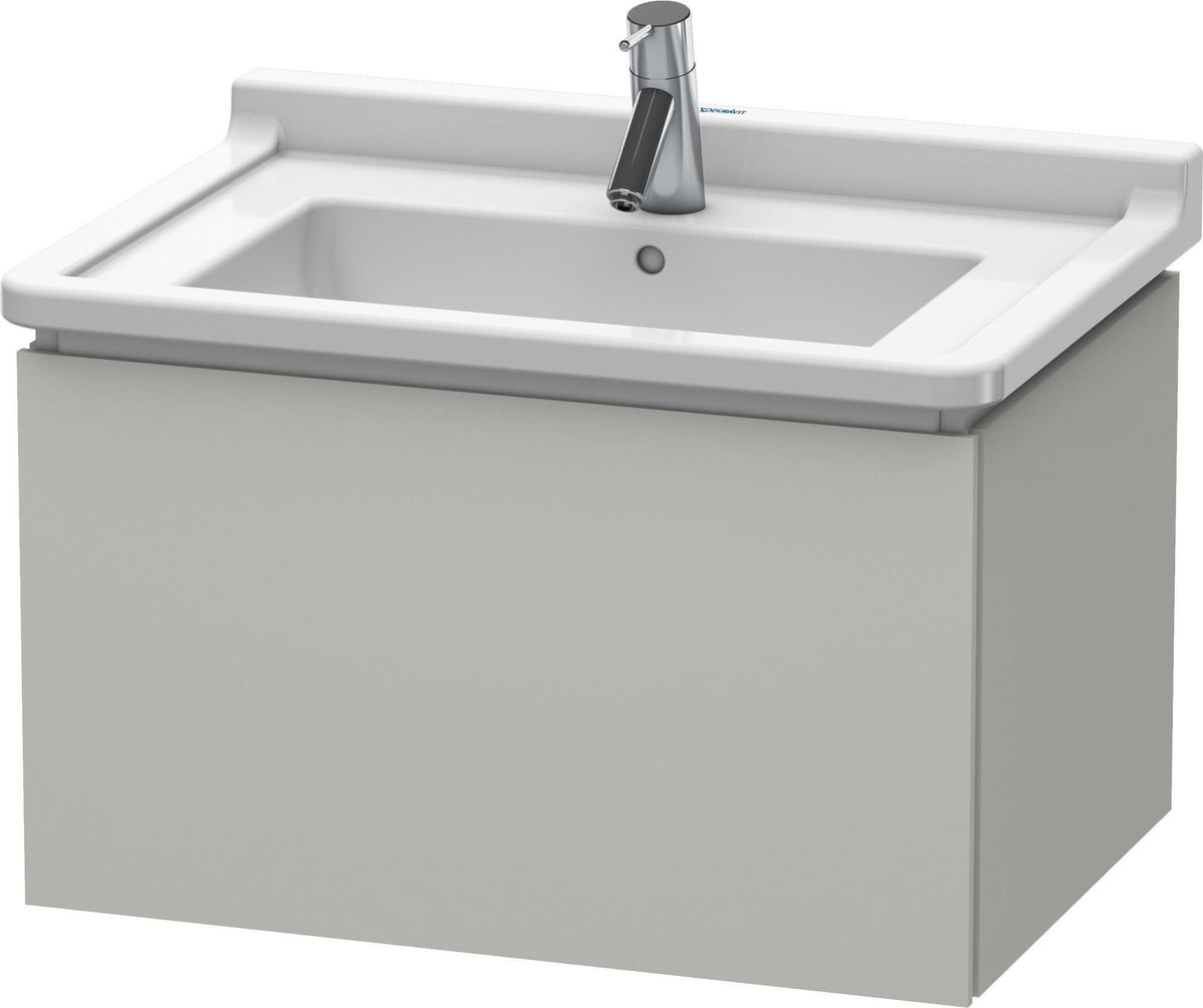 Duravit L-Cube Waschtischunterbau 670 mm taupe matt – Wandhängend mit Tip-On-Auszug