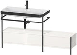 Duravit Waschtischset Happy D.2 Plus 1600x490mm Taupe Supermatt mit Hahnloch und Handtuchhalter