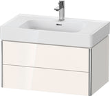 DURAVIT XSquare Waschtischunterbau 784 mm Taupe mit 2 Schubkästen und Tip-on Technik