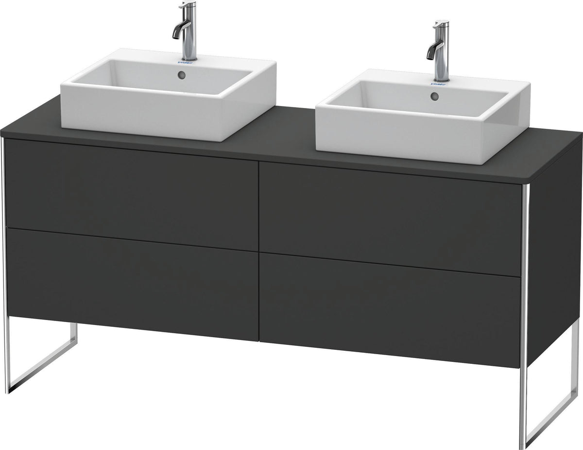 DURAVIT XSquare Waschtischunterbau 1600 mm betongrau matt, 4 Schubkästen, Tip-On, bodenstehend