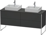 DURAVIT XSquare Waschtischunterbau 1600 mm betongrau matt, 4 Schubkästen, Tip-On, bodenstehend