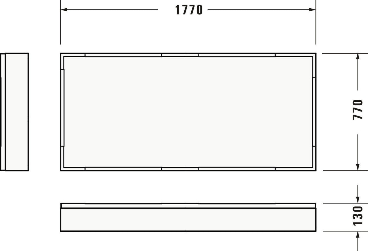 Duravit Wannenträger Starck Slimline 1800x800 mm – Rechteckig, Polystyrol, Weiß