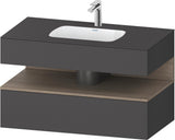 Duravit Qatego Einbauwaschtisch mit Konsolenwaschtischunterbau Basalt & Eiche Terra Matt 1000x550x600 mm