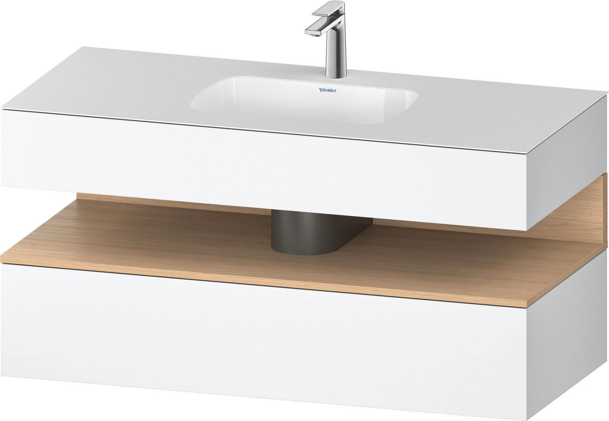 DURAVIT Qatego Studio F. A. Porsche Einbauwaschtisch mit Konsolenwaschtischunterbau 1200 mm Weiß Matt