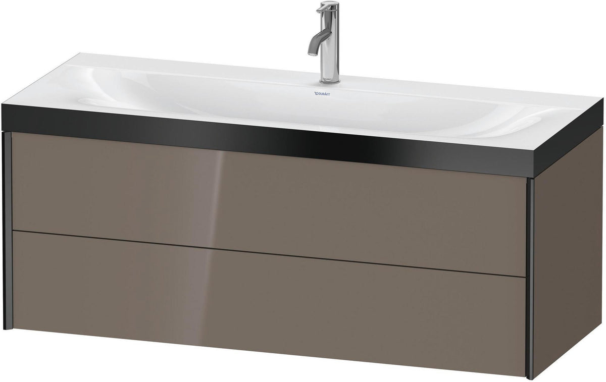 DURAVIT XViu c-bonded Waschtischunterbauset 1200 mm, 2 Schubkästen, schwarz matt / dolomiti grey