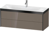 DURAVIT XViu c-bonded Waschtischunterbauset 1200 mm, 2 Schubkästen, schwarz matt / dolomiti grey
