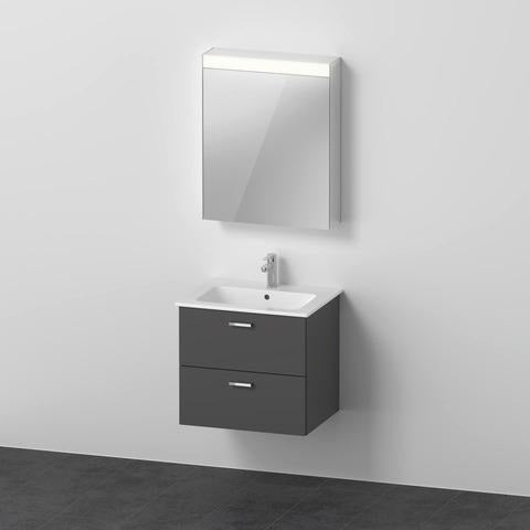 DURAVIT XBase Möbel-Set 630 mm – Waschtisch, Unterbau & Spiegelschrank in Weiß Glänzend