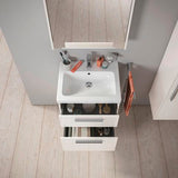 DURAVIT D-Code Halbhochschrank 400 mm, rechts, Basalt Matt, 1 Tür, Glasböden