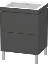 Duravit L-Cube c-bonded Waschtischset 698x600x480 mm Graphit Matt mit 2 Auszügen