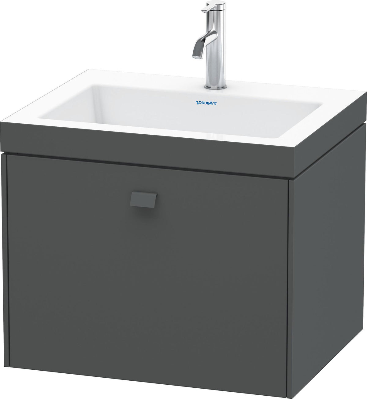 DURAVIT Brioso c-bonded Waschtischset 600 mm, wandhängend, Betongrau Matt, 1 Auszug
