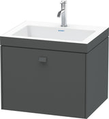 DURAVIT Brioso c-bonded Waschtischset 600 mm, wandhängend, Betongrau Matt, 1 Auszug