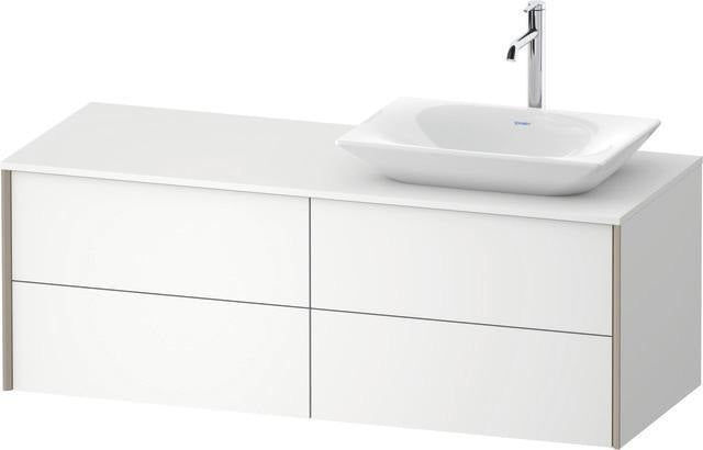 Duravit XVIU Waschtischunterbau 1400x550mm Champagner Matt mit Konsolenplatte und 4 Schubkästen