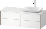 Duravit XVIU Waschtischunterbau 1400x550mm Champagner Matt mit Konsolenplatte und 4 Schubkästen