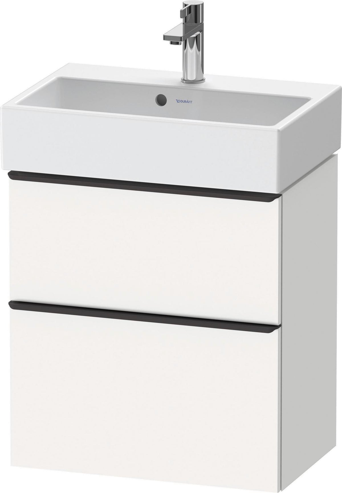 DURAVIT D-Neo Waschtischunterbau wandhängend Eiche Schwarz 584 mm mit Auszug und Schubkasten