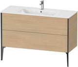 DURAVIT XViu Waschtischunterbau bodenstehend 1210 mm, 2 Auszüge, champagner matt/weiß matt