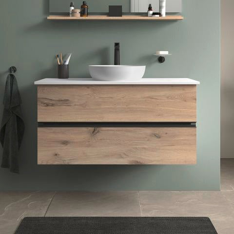 DURAVIT Sivida Spiegel Ablage 1000 mm Chrom/Nussbaum Matt – Badablage mit Befestigungsmaterial
